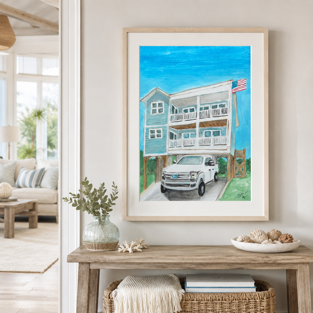 Beach House in Blue - Fine Art Print