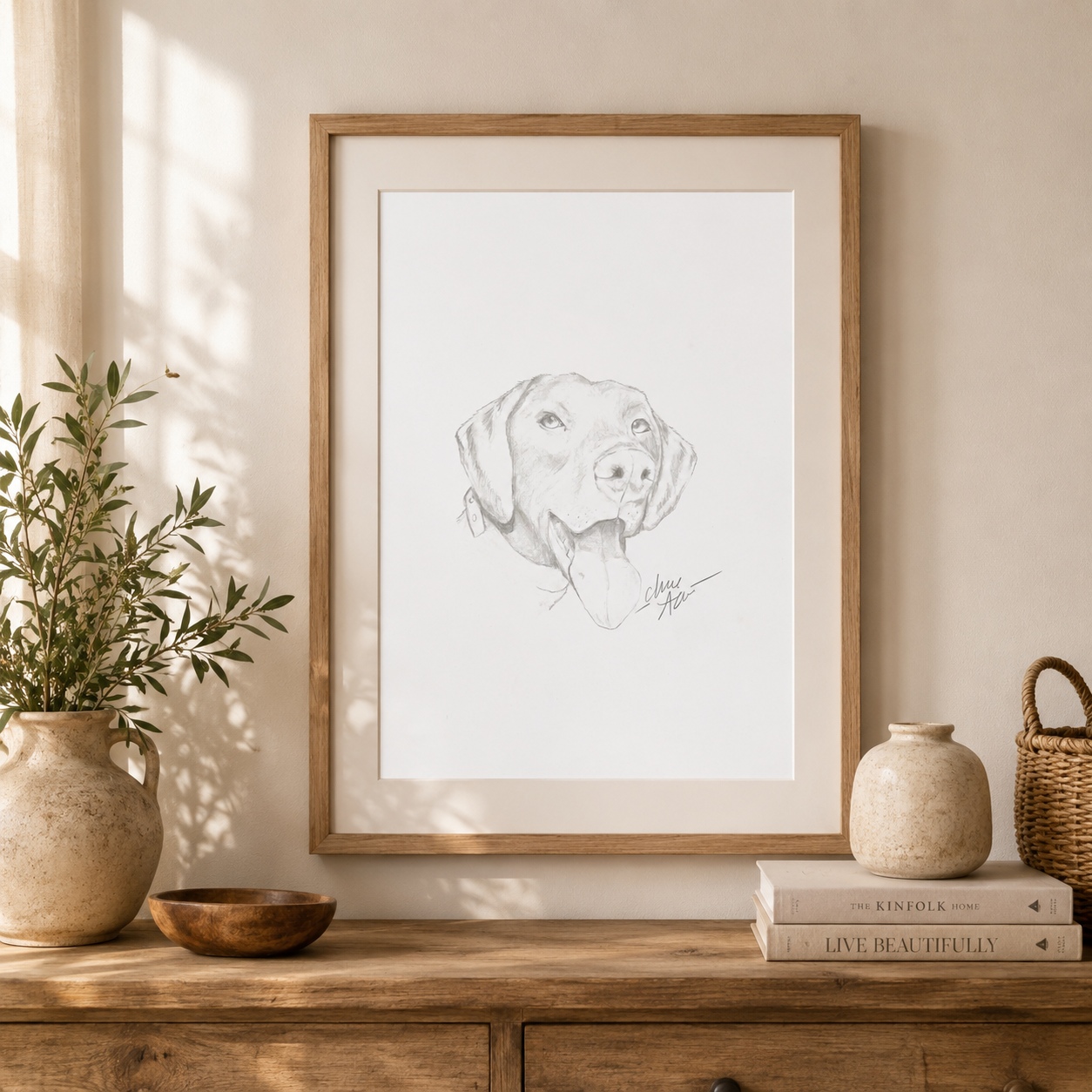 German Shorthaired Pointer Portrait - Graphite Sketch Print
